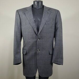 Jack Victor Montreal Mens Size 42L Two-Button Blazer Gray Wool Sport Coat Jacket